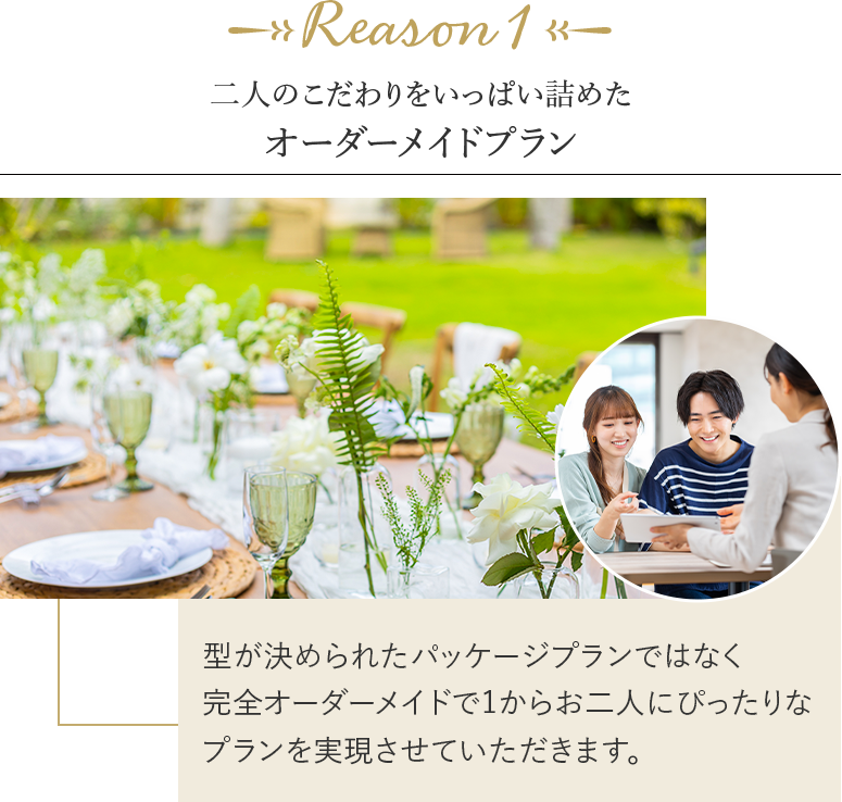 二人のこだわりをいっぱい詰めたオーダーメイドプラン